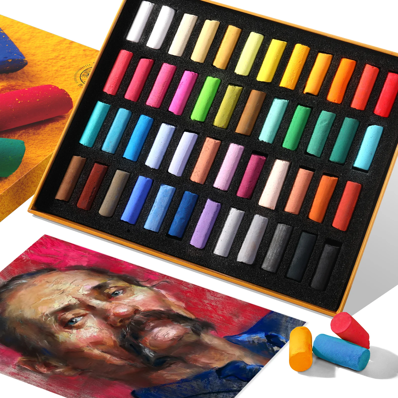 Paul Rubens zachte pastelkleuren, 48 levendige kleuren krijtpastels, fijne pigmenten, gladde streken, sterke kleurkrachtpastels