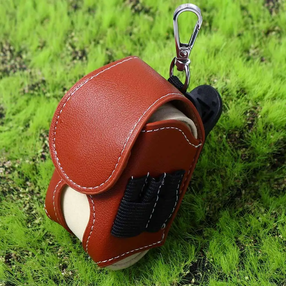 

Sporting Goods Storage Bag Pocket Leather Golf Ball Storage Pouch Golf Waist Holder Bag Golf Ball Container Golf Ball Pouch