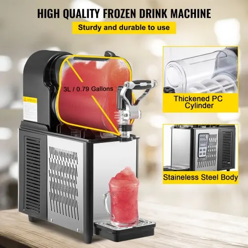 Commercial Slushy Machine 3L Daiquiri Machine with Single Bowl Frozen Drink Slush Machine