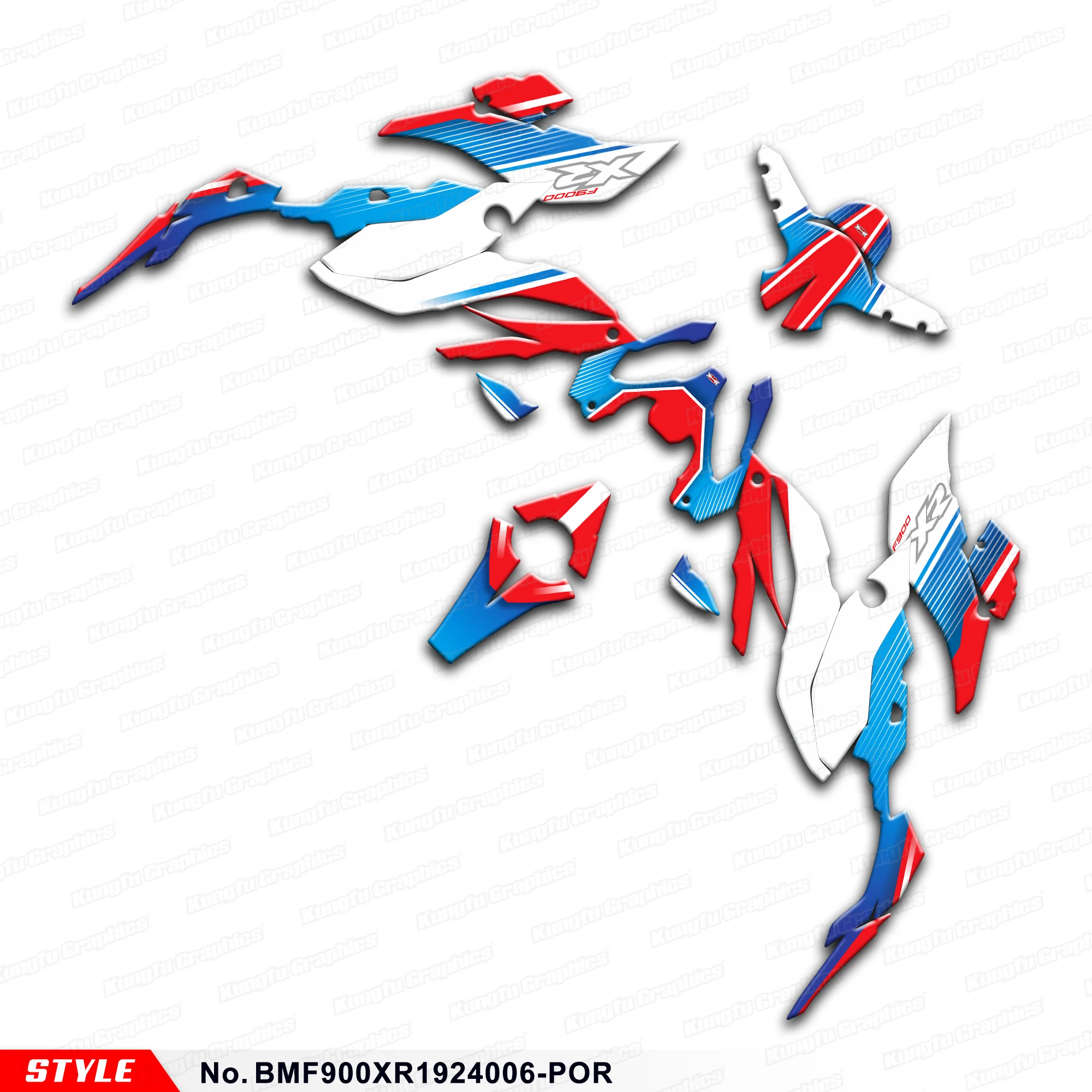 

JY RACING Racing Graphics Motorcycle Stickers for F 900 XR 2019 2020 2021 2023 2024, Customised, BMF900XR1924006-POR