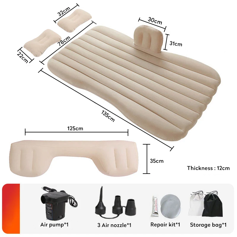 Karcle Foldable Car Inflatable Bed Universal Car Air Inflatable Travel Mattress Soft Air Matt Pillows Cushion Auto Accessories