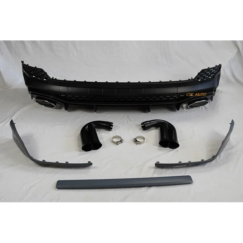 Car parts Q3 to RSQ3 rear bumper diffuser assembly with tail pipes for  sportback 2021