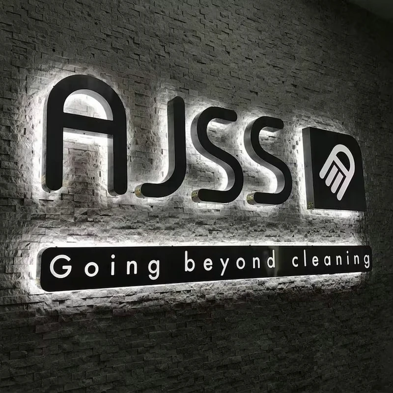 Custom Business Logo Stainless Steel Outdoor Waterproof LED Light Billboard Acrylic Plaque 3D Illuminated Letters Store Signage