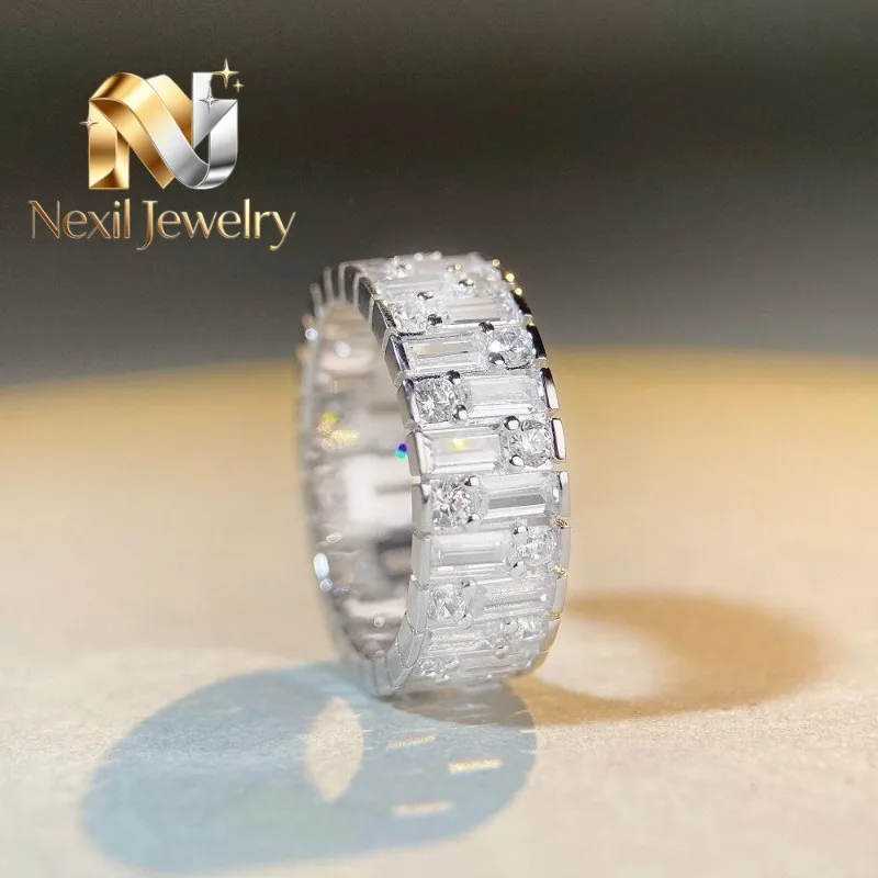 Nexil Jewelry   Nexil Jewelry  Luxury Solid Platinum PT950 Couple Ring Men's and Women's INS Fashion Diamond Ring Moissanite Rin