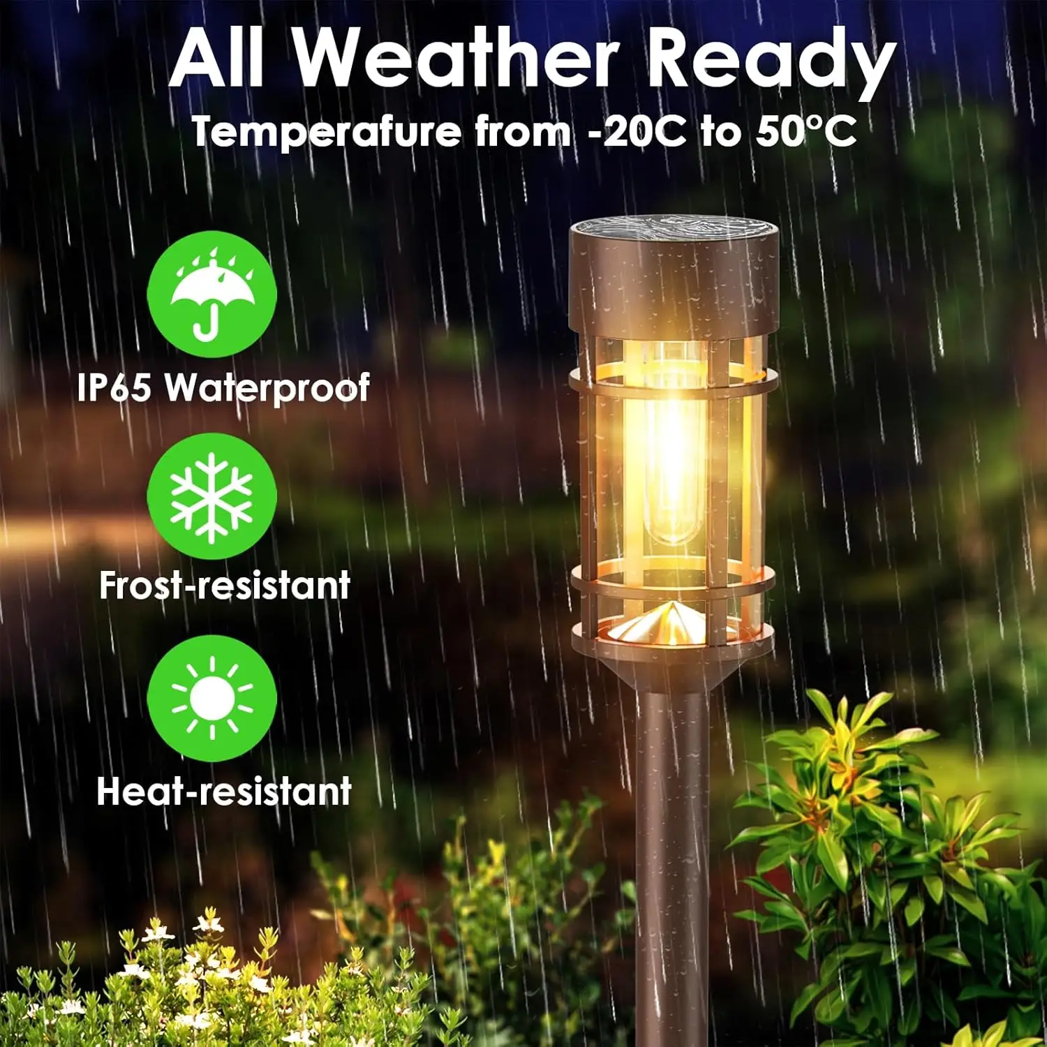 2-8 قطعة الشمسية في الهواء الطلق خيوط التنغستن مقاوم للماء التوصيل الأرضي الحديقة فناء مصباح إضاءة المناظر الطبيعية حديقة فيلا ديكور ريفي #3