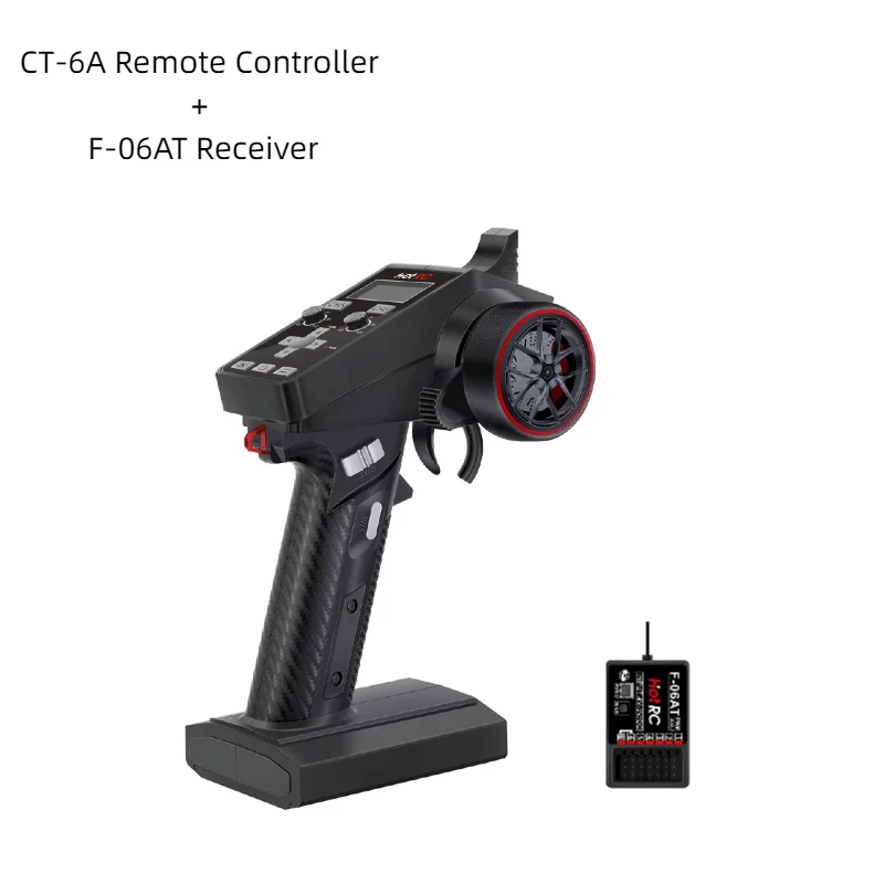 HOTRC CT-6A  6CH 2.4GHz Radio System Transmitter Remote Compatible with F06A/F06AT/F01A/F01AT/SBUS-A  Receiver for tank Boat Car