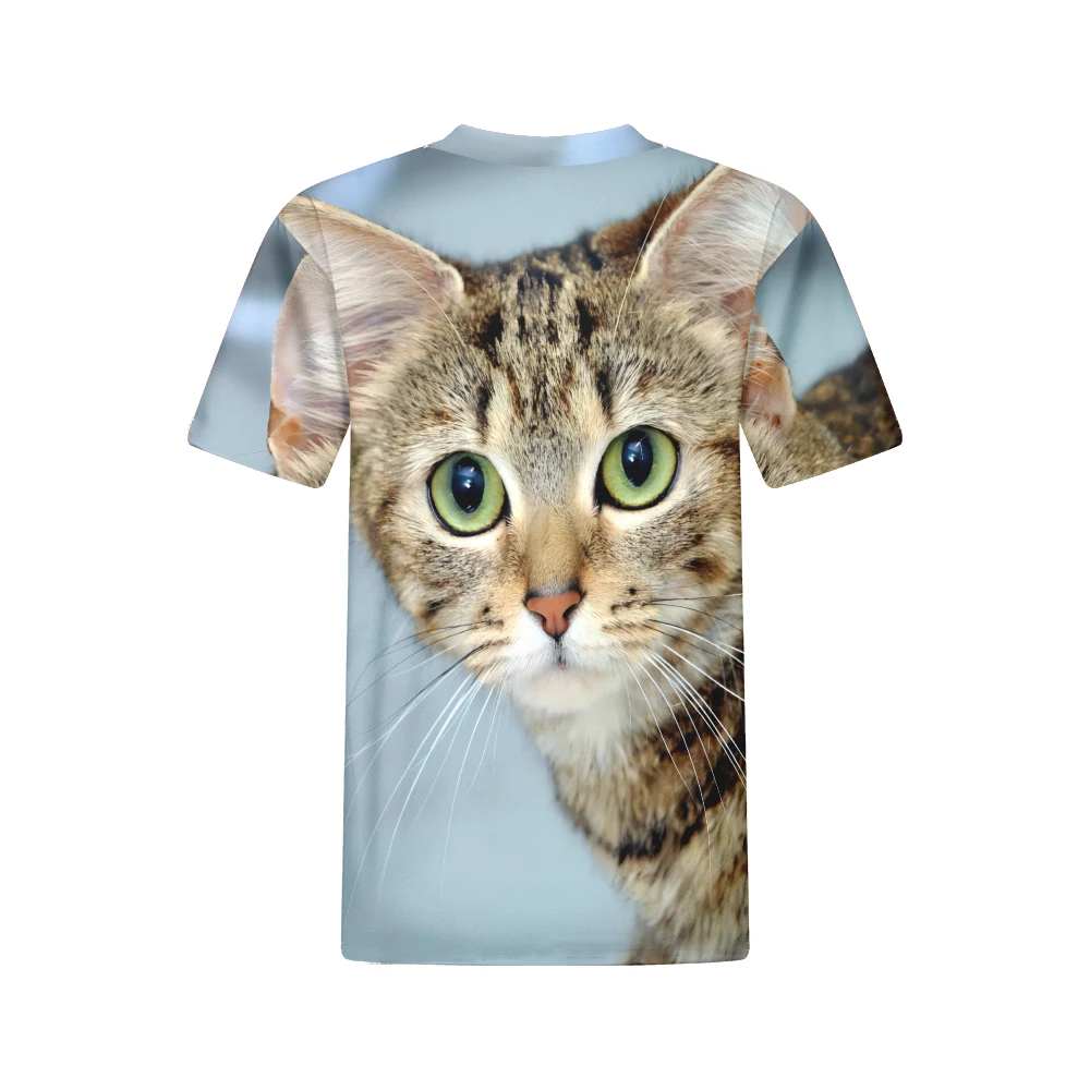 Camisetas con estampado de animales en 3D para mujer, blusa informal de manga corta, a la moda ropa de calle, Top básico para mujer 2024