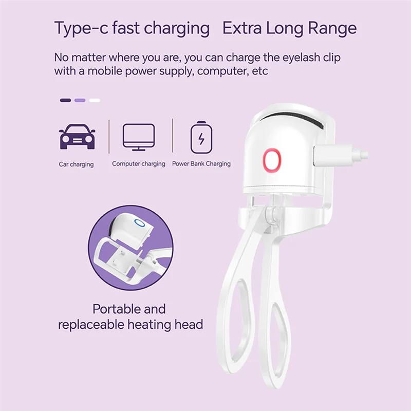 

Электрические щипцы для завивки ресниц, модель с зарядкой через USB, быстрый нагрев, портативная завивка ресниц, прочная завивка, термозажим для ресниц