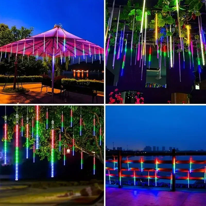 Meteor Shower Rain LED String Lights, 50 cm, 30cm, 1 Set, 2 Pcs, 3 Pcs, 4 Set, Decoração de Natal, Festoon Street Garland, Decoração de casa, 2022