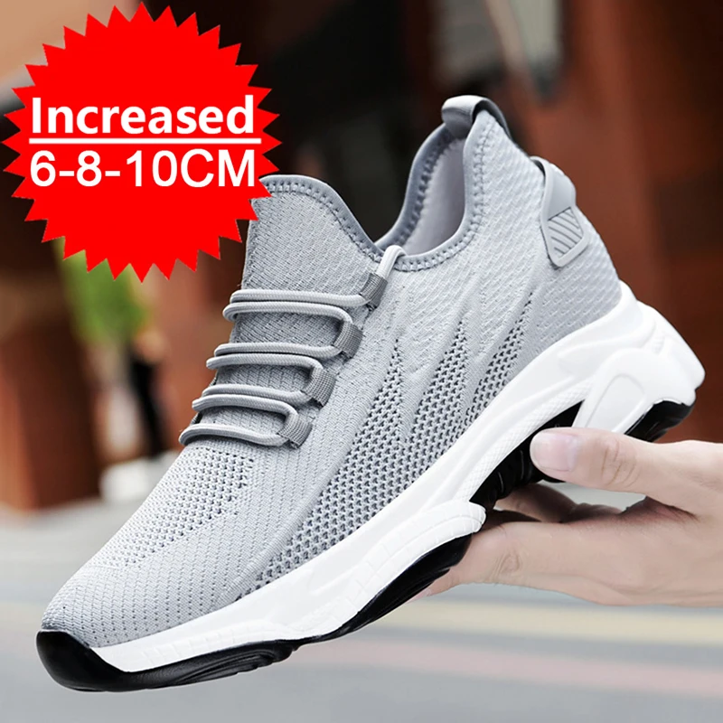 

Sneakers Men Elevator Shoes Height Increase Shoes For Men Casual Insole 10cm 8cm 6cm Optional Heels Moccasins Taller Male Sports