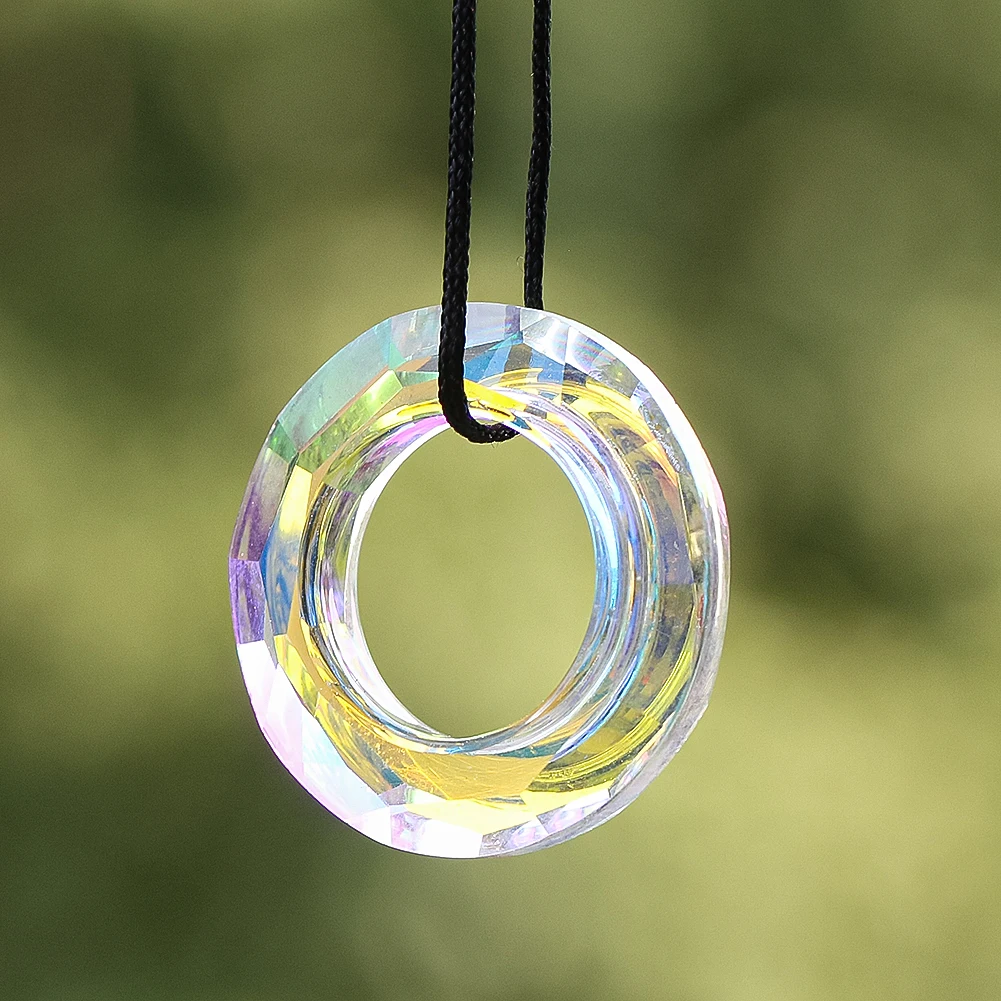 30MM AB Color Circular Ring Crystal Suncatcher for Windows Decoration  Chandelier Crystals Parts Prism DIY Jewelry Accessories