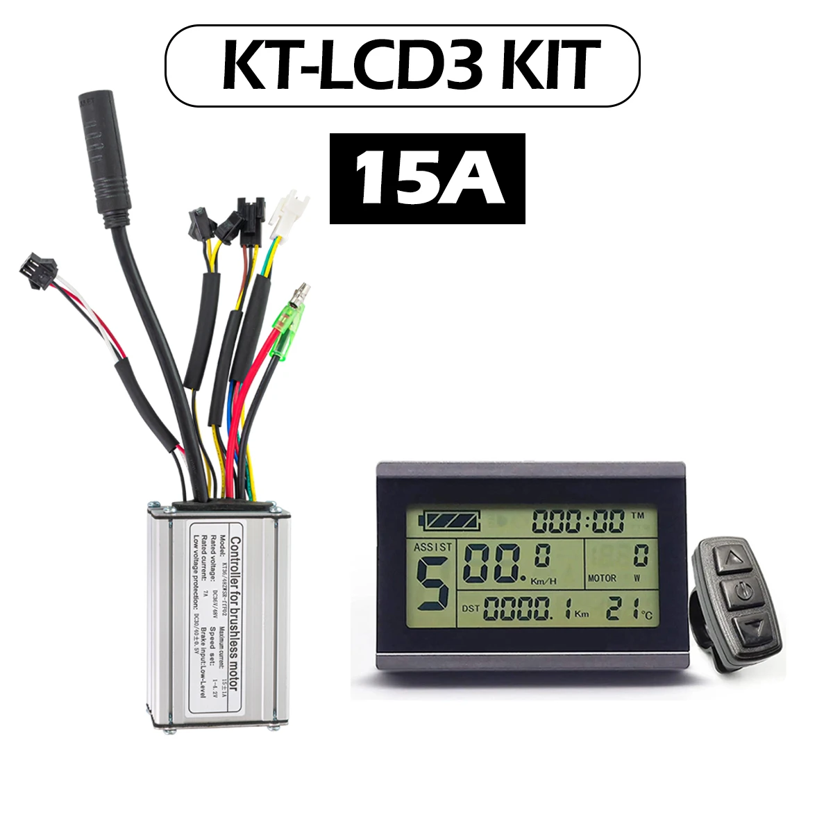 KT Controller 15A 17A 22A Electric Bike Controller with LCD3 Display Panel 36V 48V for Ebike Accessories for 500W motor image 3