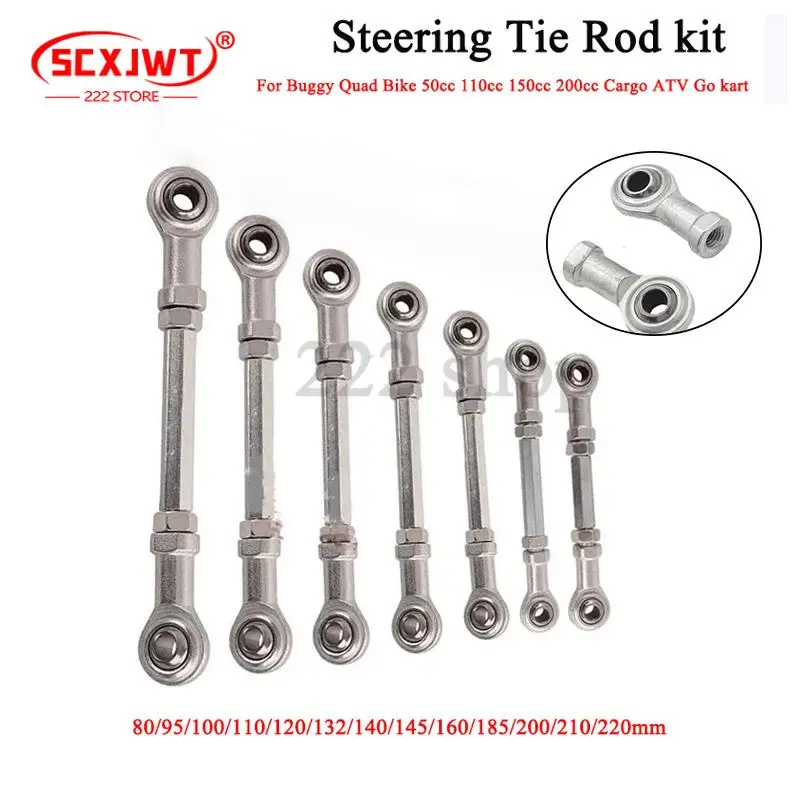 M8 Ball Joiner Bolt Tie Rod 80mm-280mm Steering Tie Rod Kit Ball Joint For DIY Electric Mini Kids ATV Go Kart Buggy Quad Bike