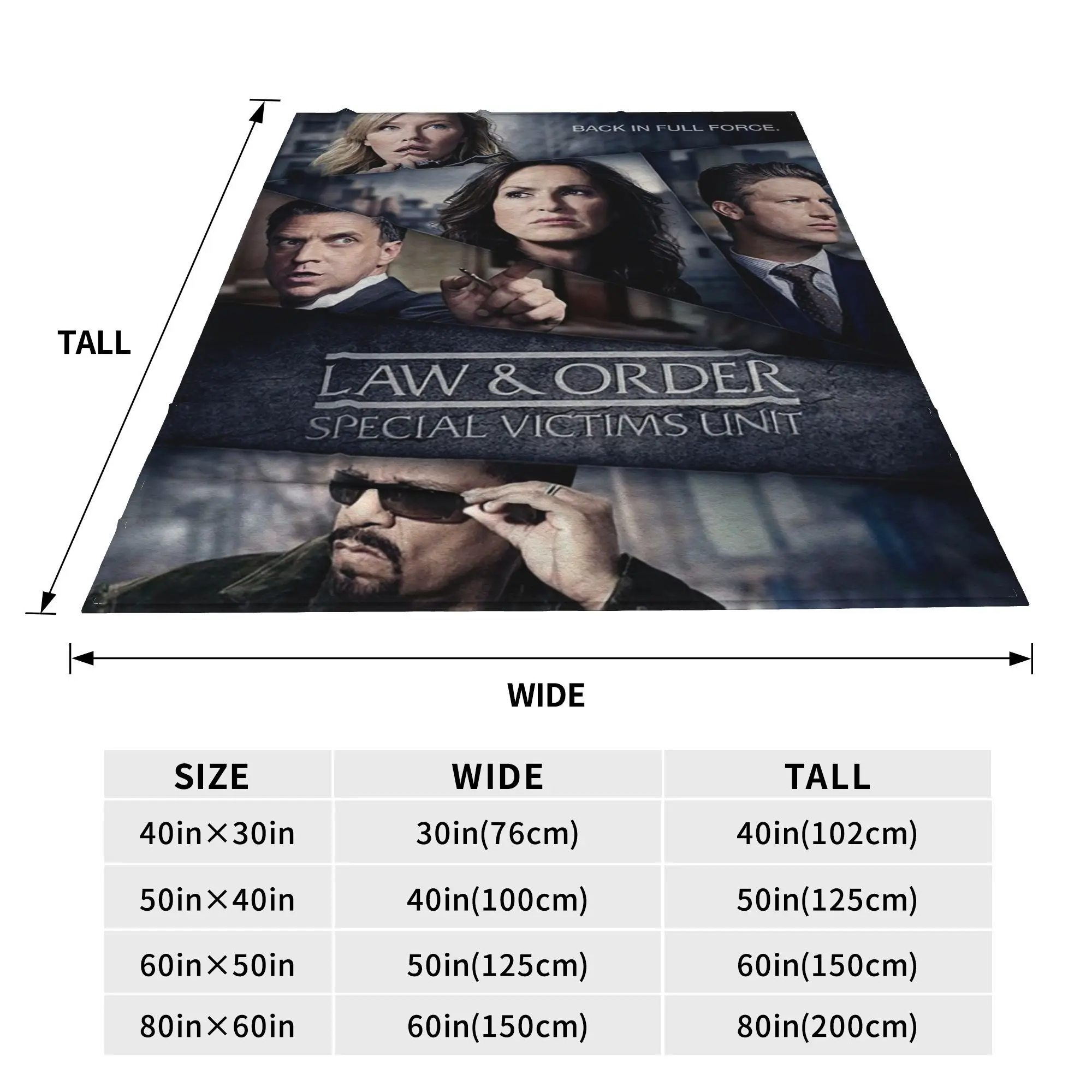 SVU Back in Full Force Blankets Soft Warm Flannel Throw Blanket Cover for Bed Living room Picnic Travel Home Sofa