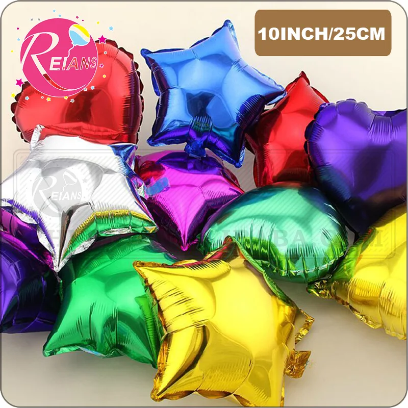 10pcs/lot 10 inch foil Balloon heart Wedding star aluminum Foil Balloons Inflatable gift Birthday baloon Party Decoration Ball