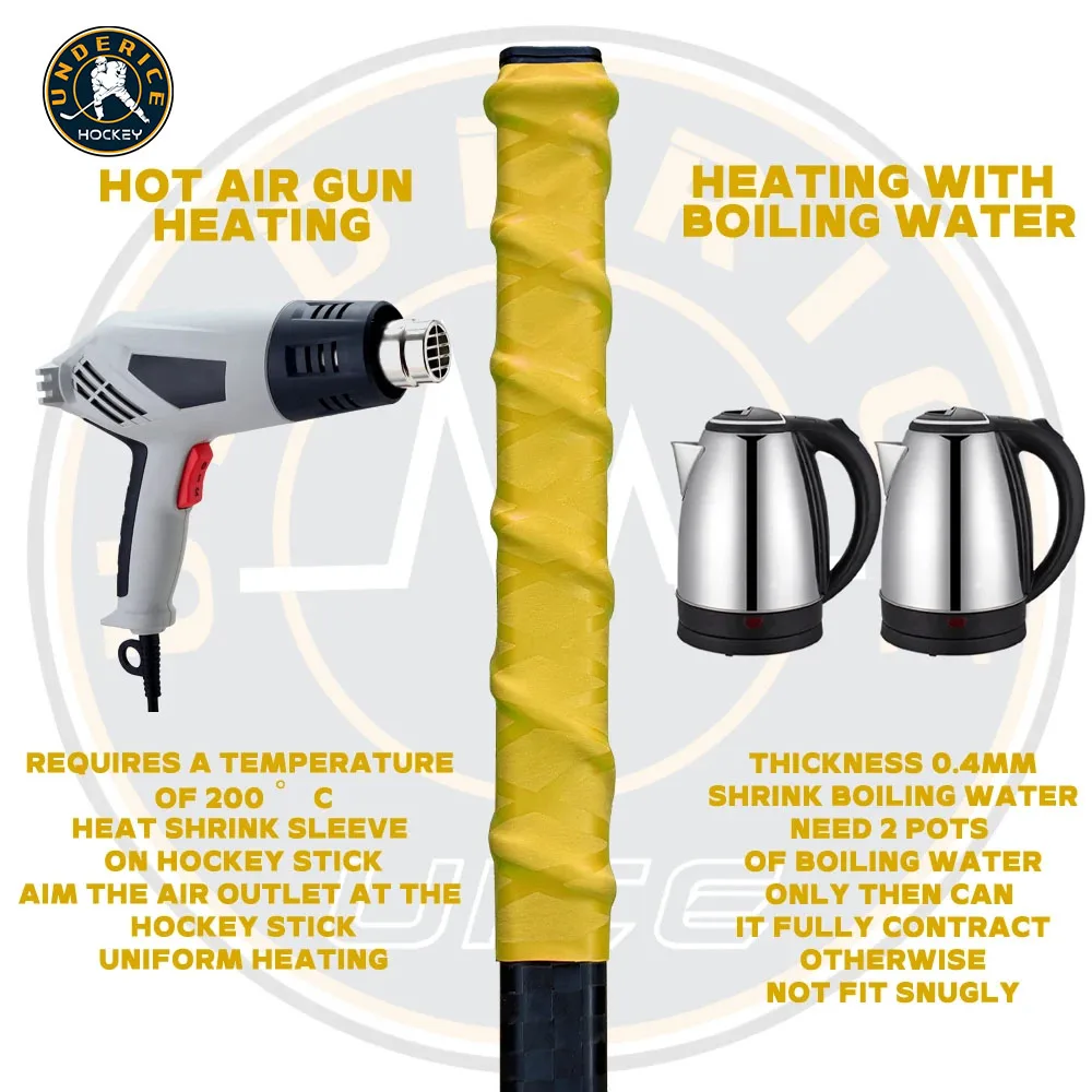 Fita termo retrátil para hóquei no gelo, antiderrapante, 5 cores, apertos para raquete, acessórios de treinamento de hóquei