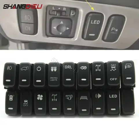 1 peça para mitsubishi pajero v73 v93 lancer outlander asx l200 interruptor de chave led vermelho luz de neblina diurna botão interruptor de alimentação drl