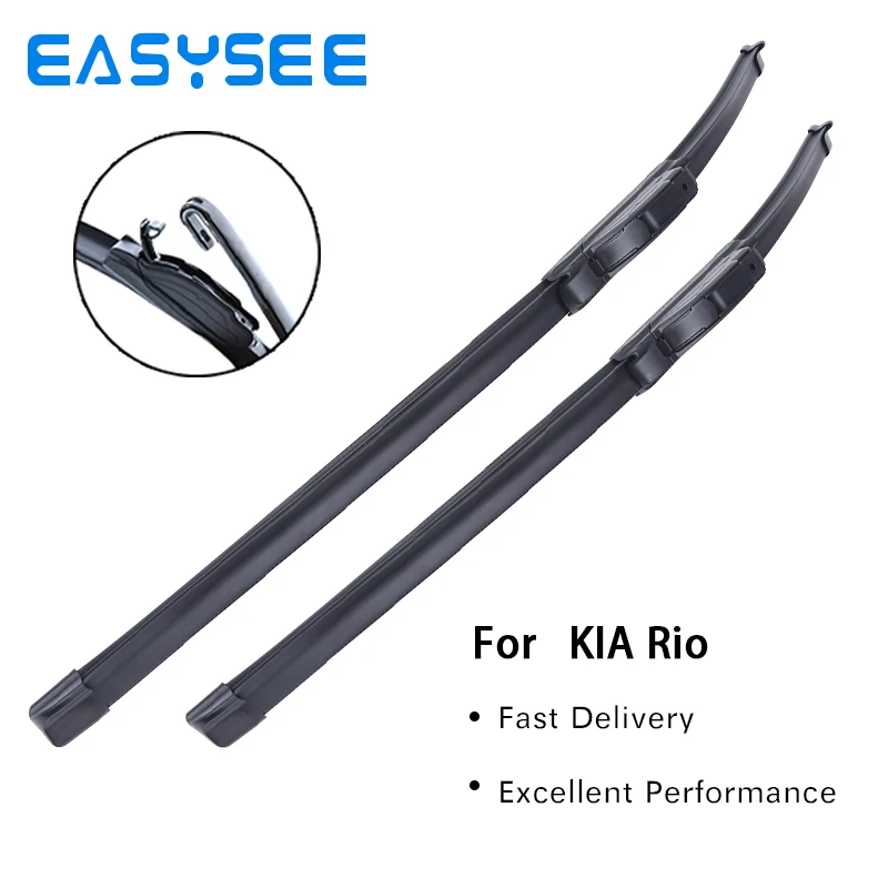 For KIA Rio Hatchback Mk3 Front Rear Wiper Blades Brushes Cutter Accessories J U Hook 2011-2017 2012 2013 2014 2015 2016 2017