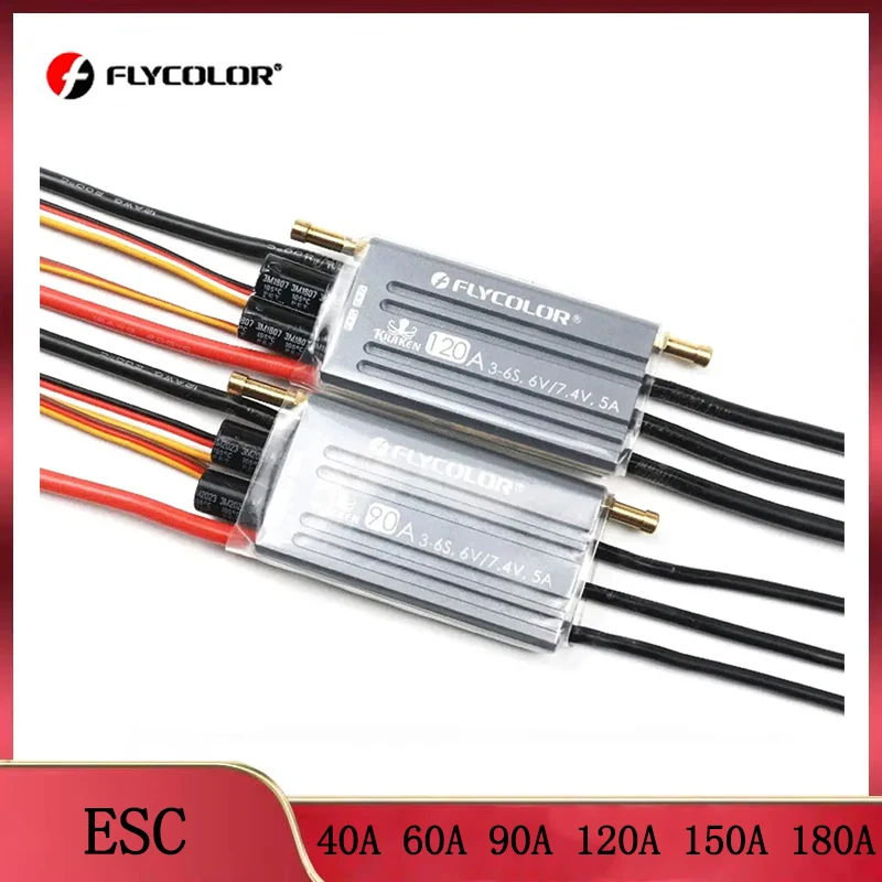 FLYCOLOR KREKEN Boot ESC 40A 60A 90A 120A 150A 180A Wasserdicht 3-6S 6V/7,4V BEC 2-weg 32-bit Bürstenlosen Geschwindigkeit Controller für RC