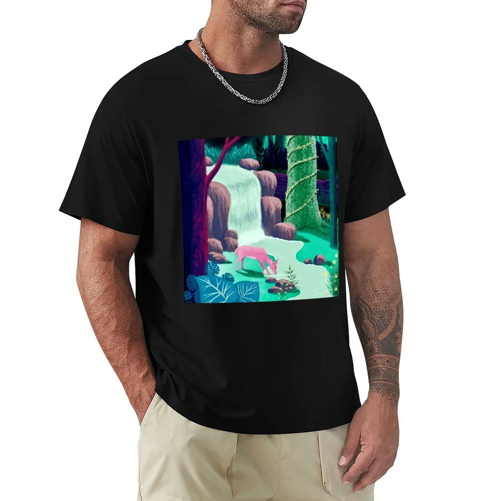The Whispering Waters of Eventide Vale T-Shirt Big Size Loose Fit Tee Shirt
