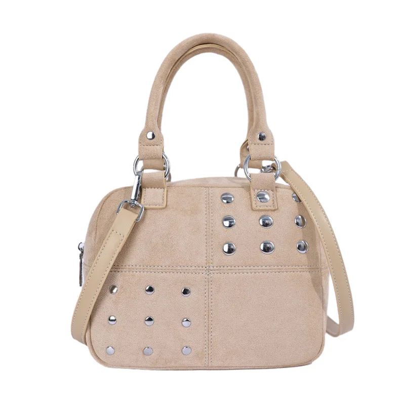 Niche Rivet Handbag For Women New Retro Rivet Design Versatile Patchwork Shoulder Bag