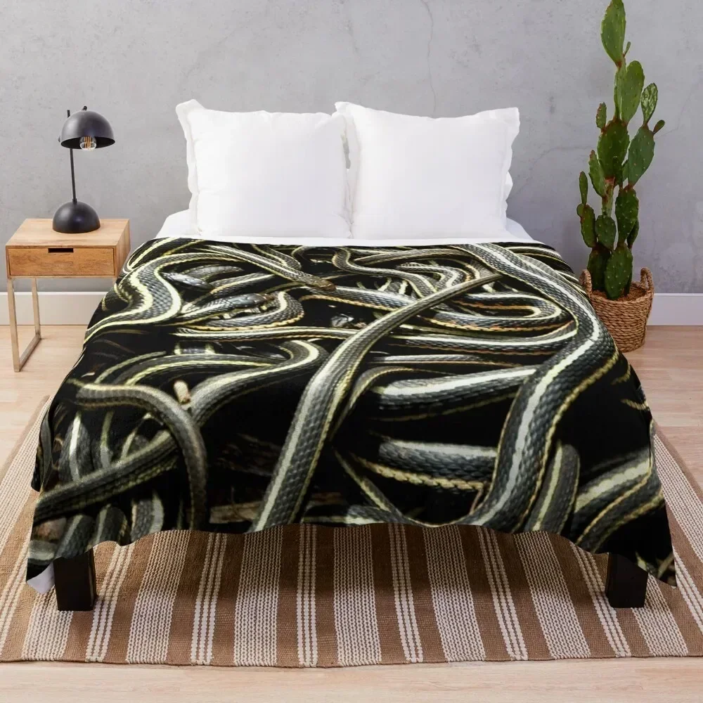 Snake Nest Garter Snakes Closeup Throw Blanket Fuzzy Plush Throw Blanket for Sofa Chair