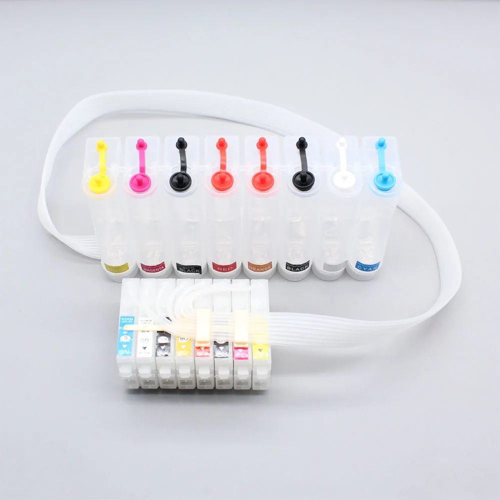 8-цветная система непрерывной подачи чернил T3240-T3249 без чипа для широкоформатного принтера Epson SureColor P400 P405 P407 P408 PX7V2