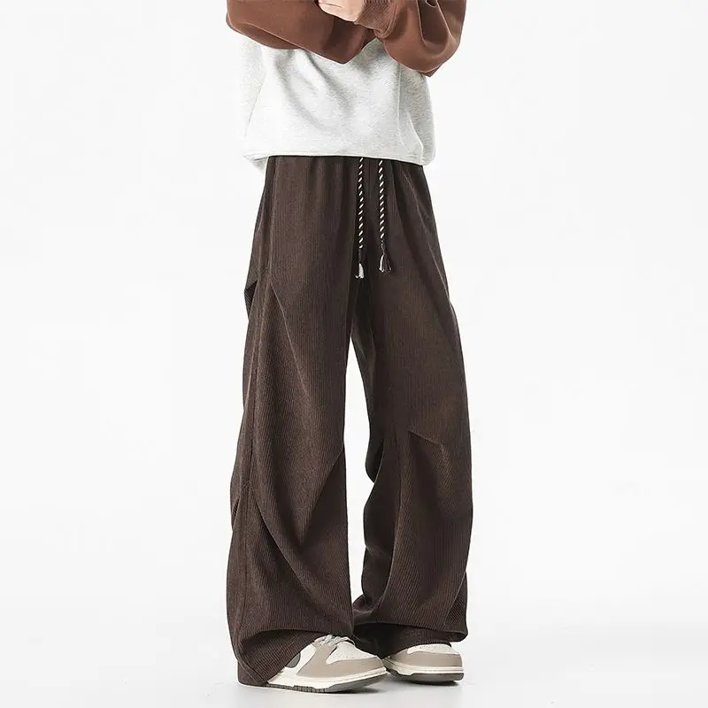 

Men's Retro New Corduroy Pants, Spring And Autumn Sports Pants, Men's Loose Casual Straight Leg Oversized Sweatpants