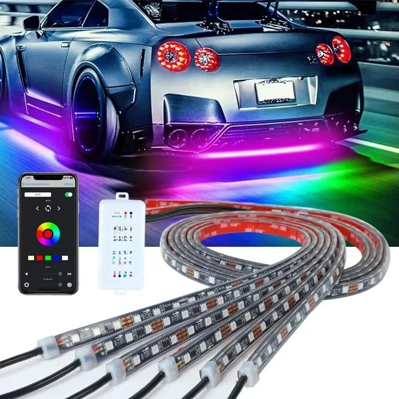 Pro Plus Underglow IP68 Waterproof RGBIC LED Car Under Glow 6 Pcs Chasing Underbody Light Kit for Cars