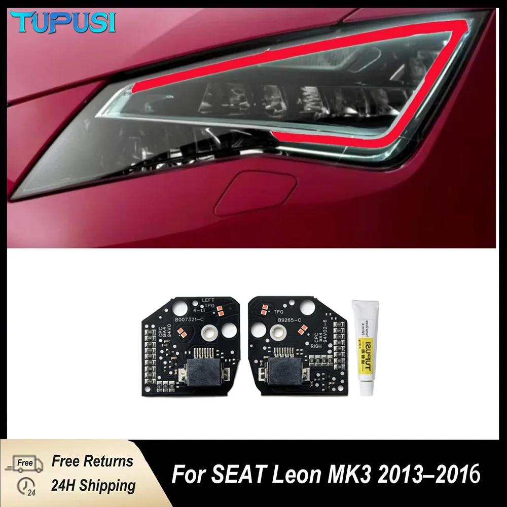 DRL LED Boards for Seat Leon MK3 2013-2016 5F Cupra DRL LED Daytime Running Lights Board Module 5F0941475 5F0941476