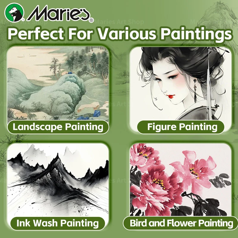 Maries Set mit chinesischen Malpigmenten, 2 Stück, 32 ml/1,13 oz pro Tube, Aquarell- und Sumi-Malfarben-Set zum Zeichnen, Schreiben, für Tusche, Landschaftsmalerei, für Erwachsene. – Detail 7