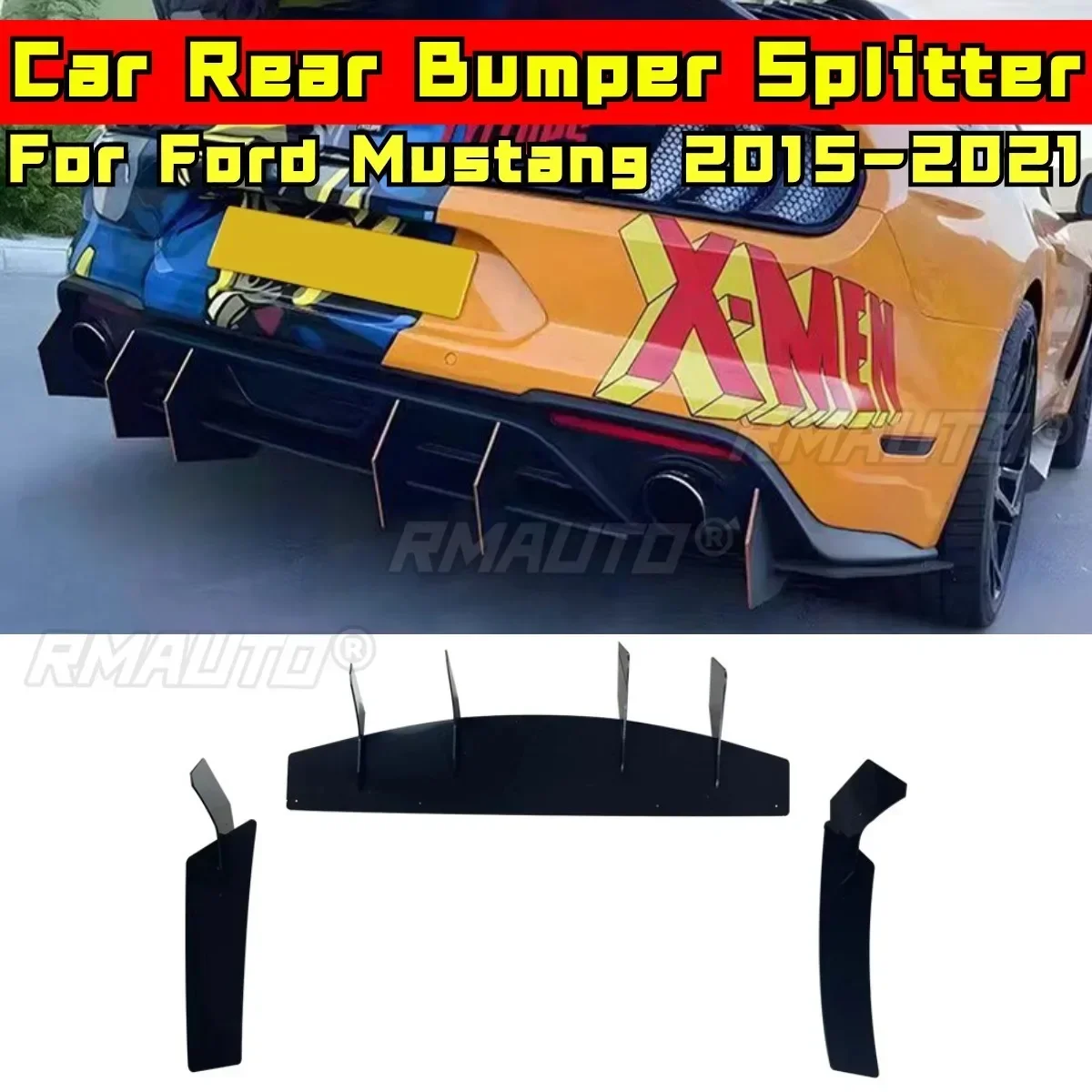 

For Ford Mustang 2015-2021 Body Kit Rear Bumper Lip Splitter Rear Bumper Diffuser Spoiler Guard Car Accessories