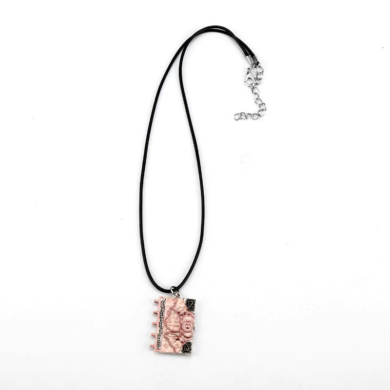 Classic Spell Book Necklace Hocus Pocus 3D Fashion Witch Necklaces Magic Book Double Sided Pendant Choker  Gifts Accessories