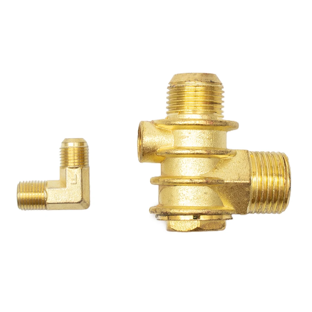 3 Port Check Valve Brass Hose Fitting Male-Threaded Workshop Replacement Air Compressor Tools Connector Joint Adapter