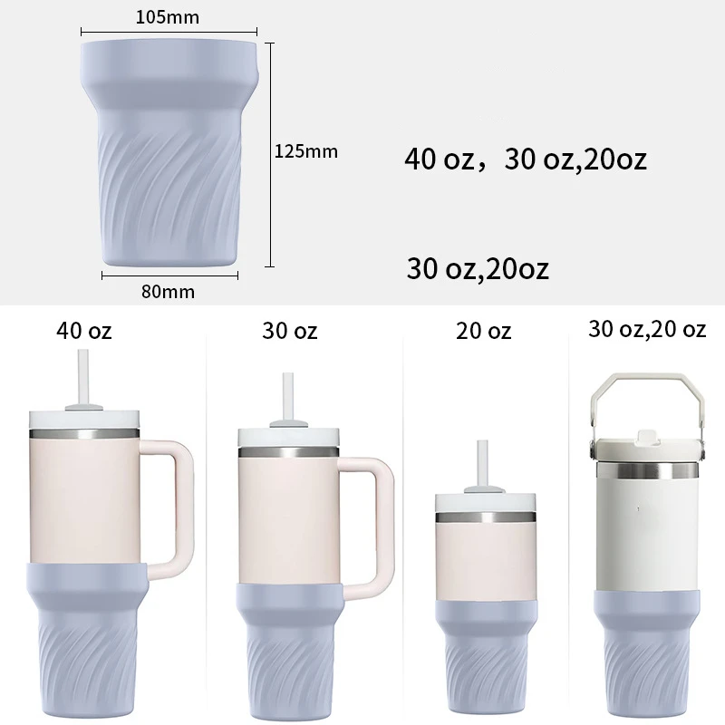 muti color silicone cup protection case storage vacuum bottle compatitable for Stanley 40oz anti slip scratch resistant