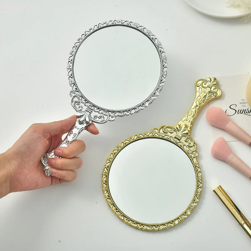 Miroir de maquillage sculpté vintage pour femmes, miroir de courtoisie pour salon de SPA, accessoires de maquillage minuscules