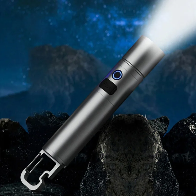 Multifunctional Flashlight Portable Usb Power Bank Flashlight Retractable Zoom Long-Range Flashlight