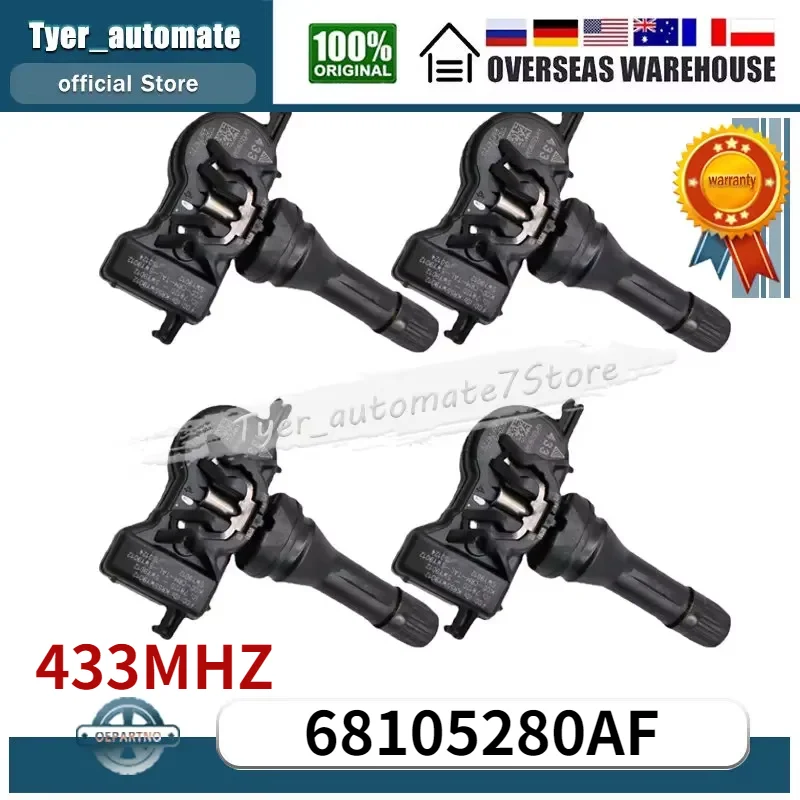 

Tire Pressure Monitoring Sensor 68105280AF 433MHz TPMS For CHRYSLER 200 DODGE DART FIAT 500X CHRYSLER PACIFICA DODGE DURANGO