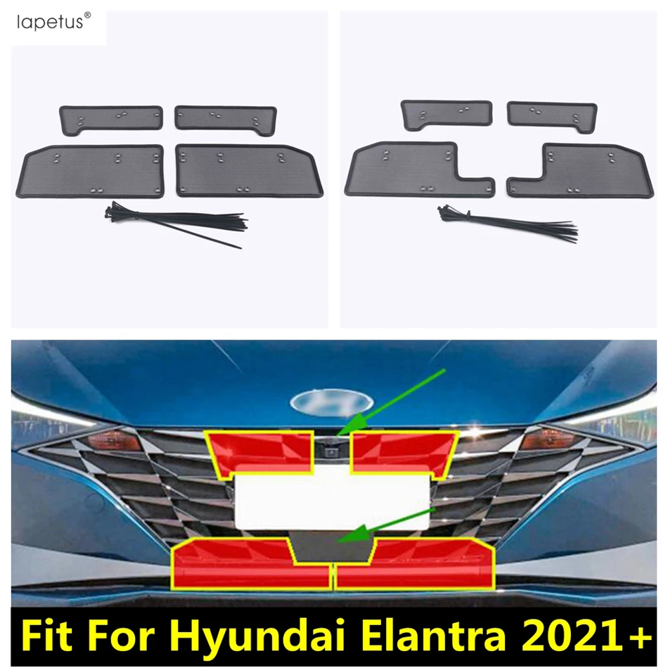 

Car Front Grille Insect Net Insert Screening Mesh Protective Cover Trim For Hyundai Elantra 2021 - 2023 Car Accessories Exterior