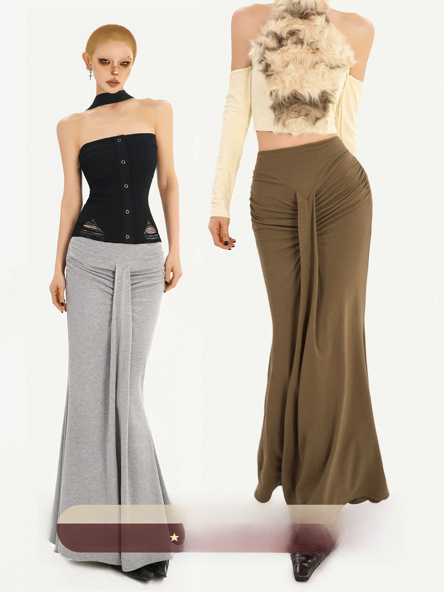 

Nico Molly сексуальная пряная девушка плиссированная облегающая женская юбка с высокой талией Fi Tail Long Dr Casual Street Sle повседневная одежда