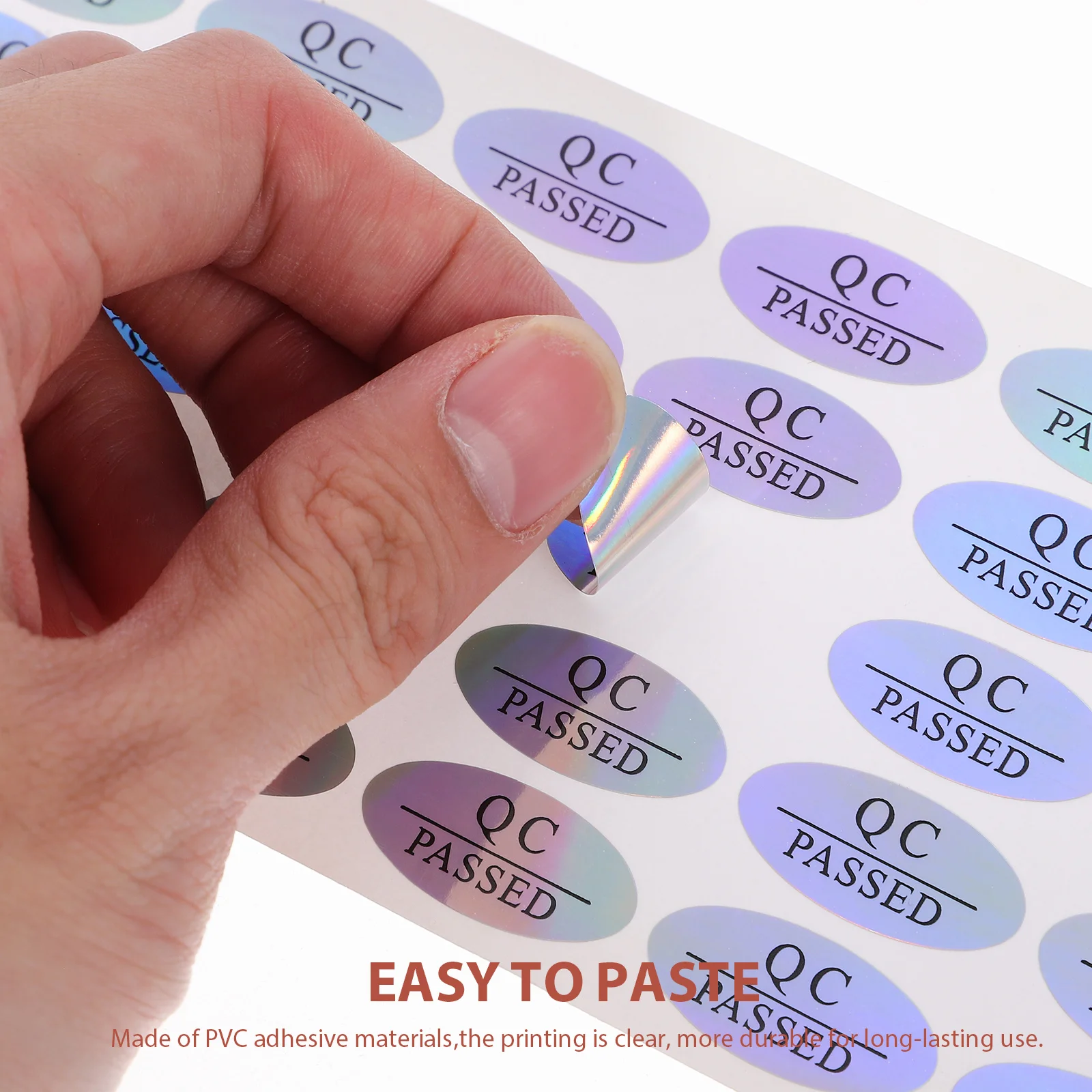 Etichette in PVC impermeabili passate QC da 500 pezzi Adesivi per test di qualità autoadesivi per etichette di spedizione per inventari di magazzino