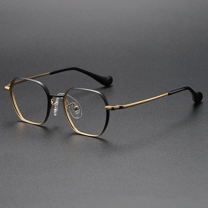 

Kid's Square Pure Titanium Glasses Frame Boy Girl Ultra- Light Polygon Optical Spectacles Can Customize Myopia Prescription Lens