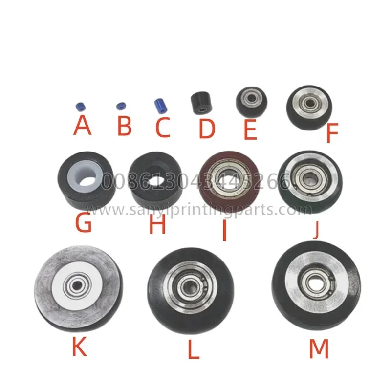 1 Piece Komori S40 G40 L40 28 26 Feeder Front Gauge Pressing Rubber Wheel for Printing Machine Paper Feeding System