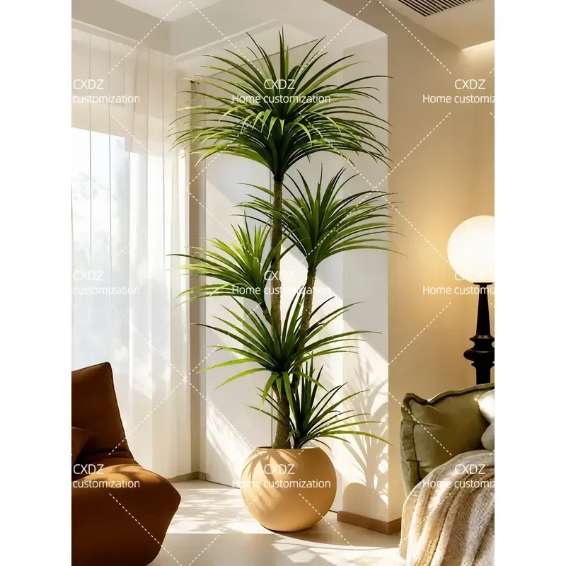 Dragon blood tree simulation green plant indoor large potted plant living room light luxury decoration ornament bionic plant