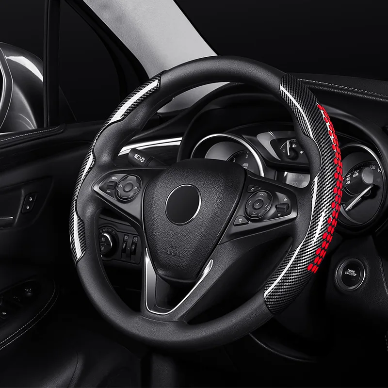

Carbon fiber textured steering wheel cover handle cover automotive interior accessories Automotive general steering wheel cover