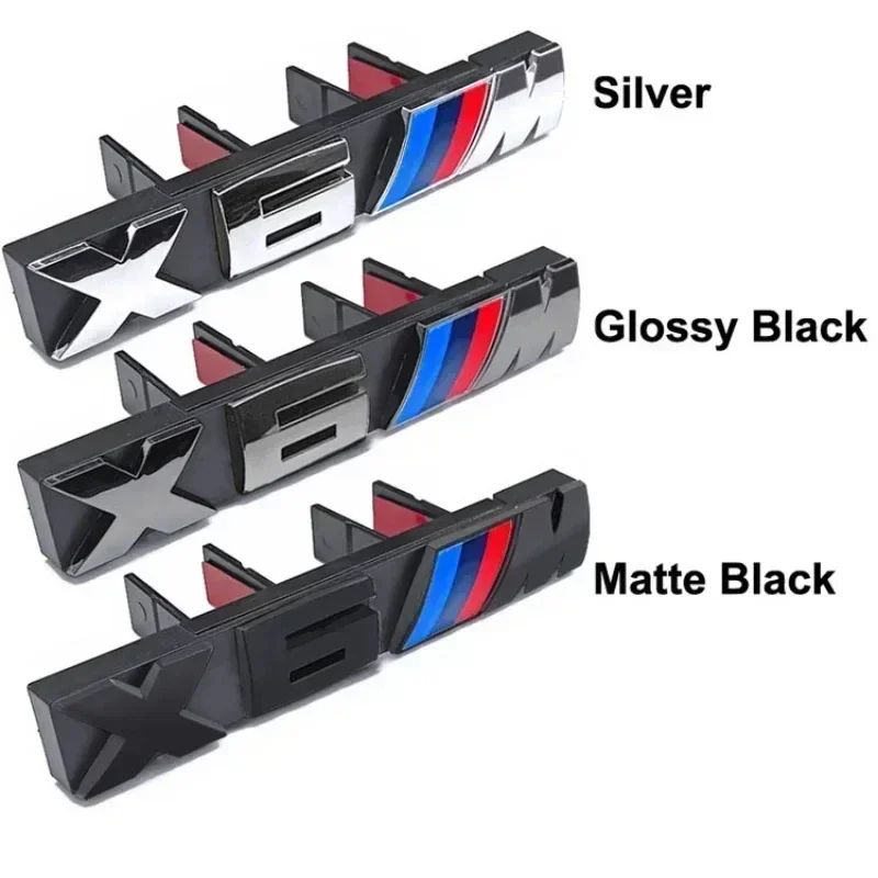 BMW X1 X2 X3 X4 X5 X6 X7 Grille Badge M‑Power Tri‑Color Emblem ABS Buckle‑in Front Grille Logo Car Accessories valve caps