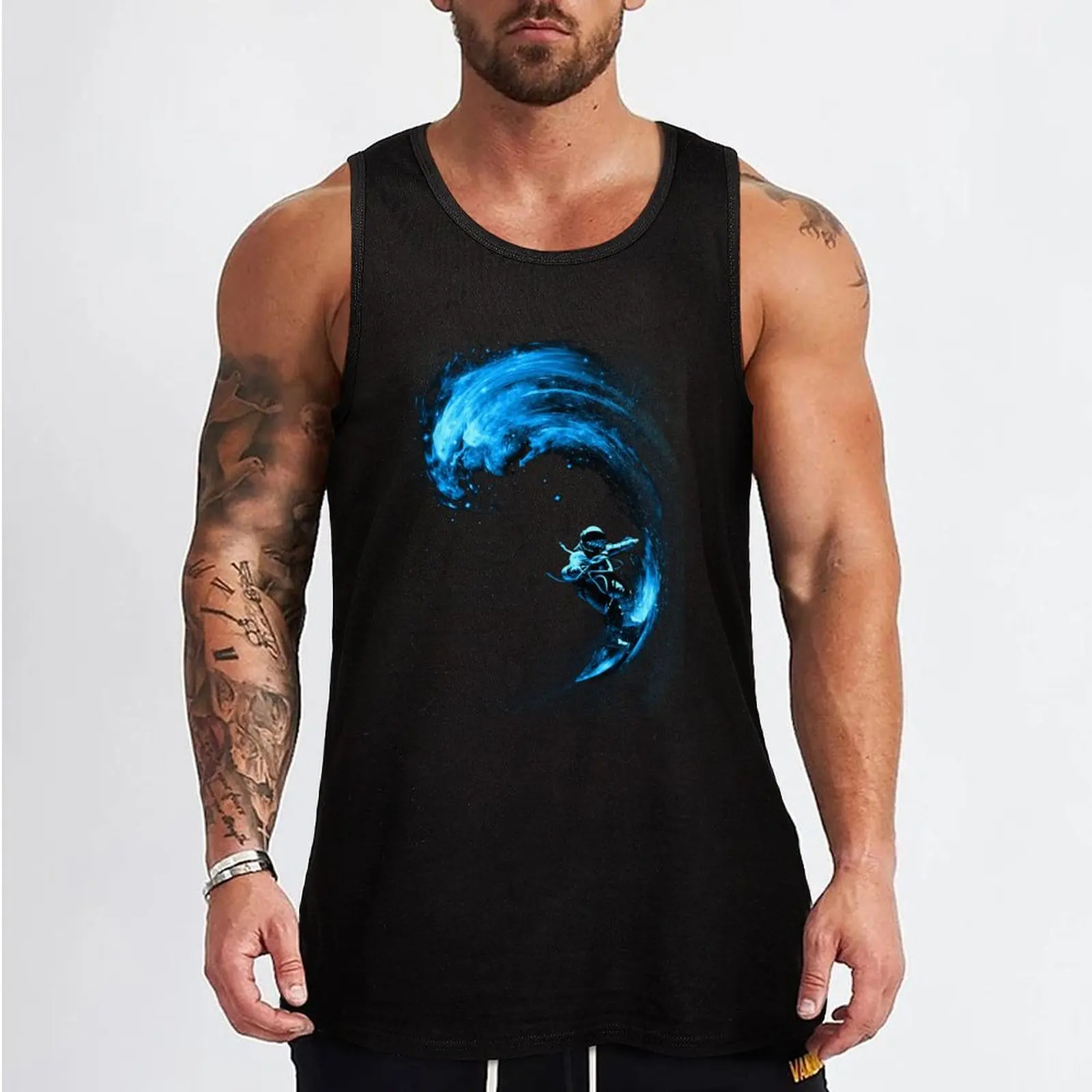 Space Surfing Tank Top T-shirt for fitness gym clothes for man