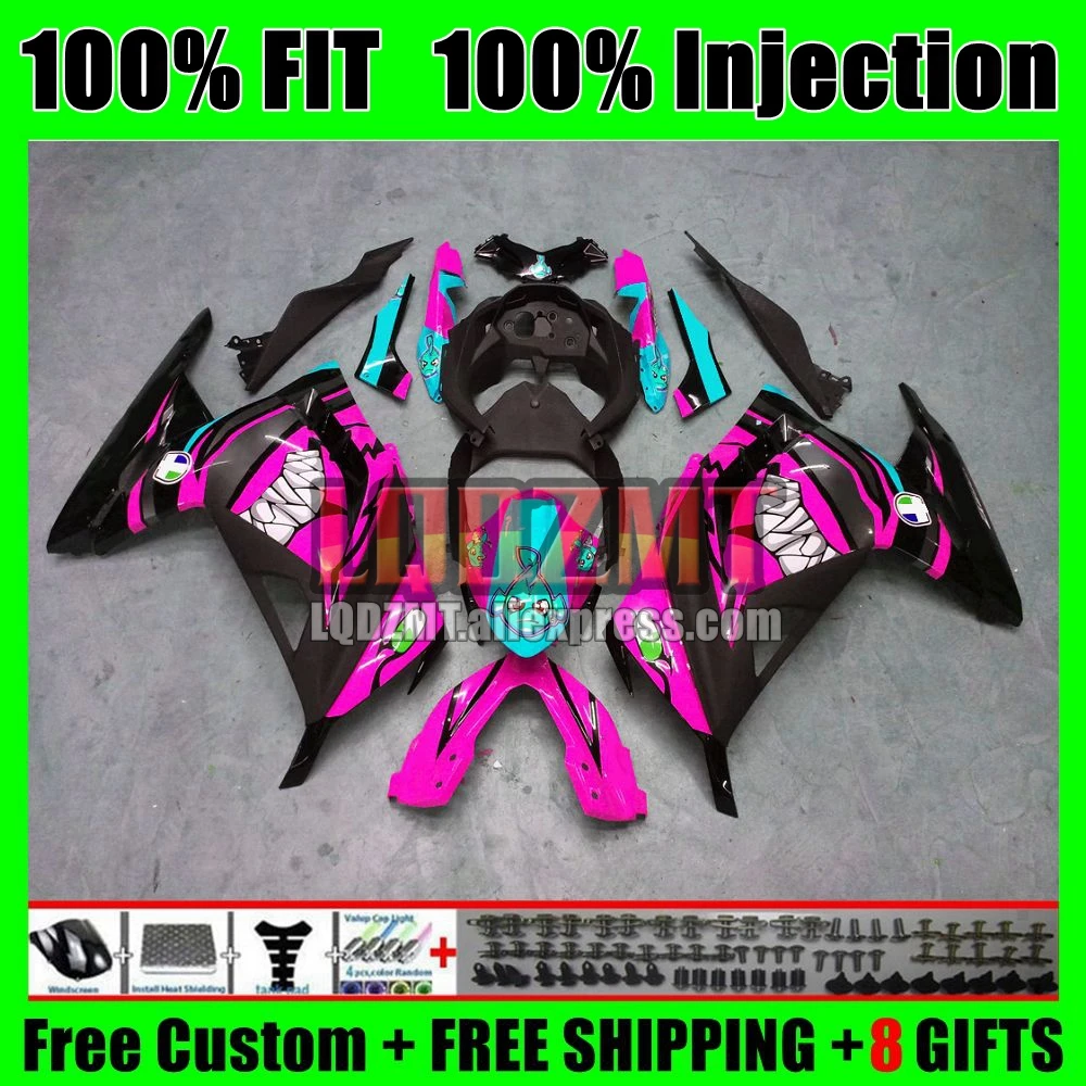 OEM Body For KAWASAKI NINJA EX-300R Shark rose EX 300R EX300R 2013 2015 2016 2017 76No.211 EX 300 EX300 13 14 15 16 17 Fairing