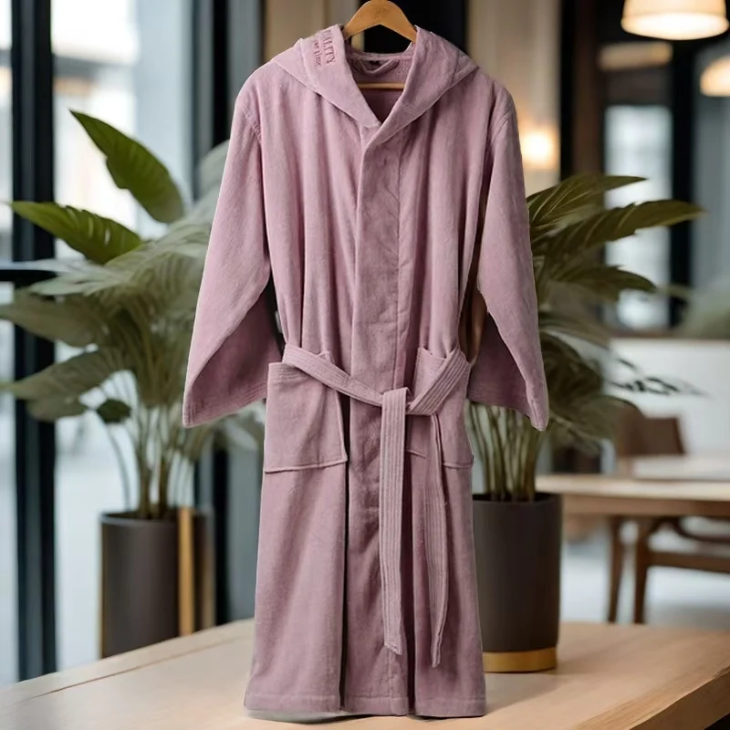 Winter New Men's Robe Homewear Plus Size Kimono Bathrobe Gown Towel Fleece Shower Peignoirs Loose Thicken Nightwear