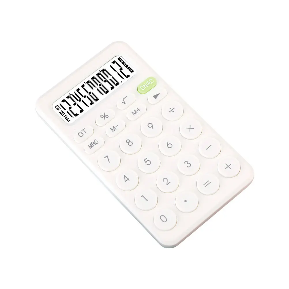 

Student Office Calculator 8-Digit Compact Lightweight Non-Slip Base Round Button Easy Operation Clear Display Portable